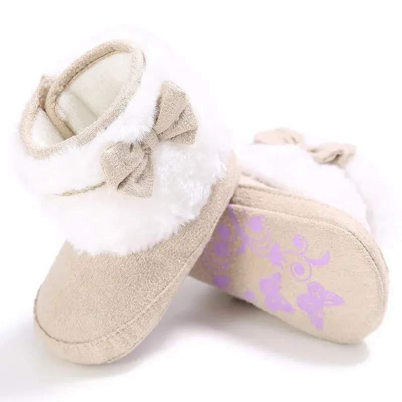 0-18M Baby Girl's Cute Warm Soft Fleece-Lined Snow Boots