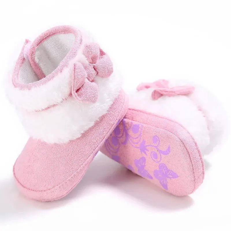 0-18M Baby Girl's Cute Warm Soft Fleece-Lined Snow Boots