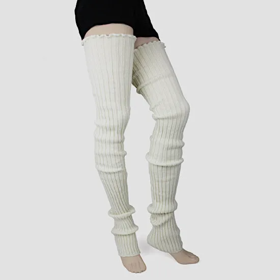 39" (Ivory) Super long Leg Warmers