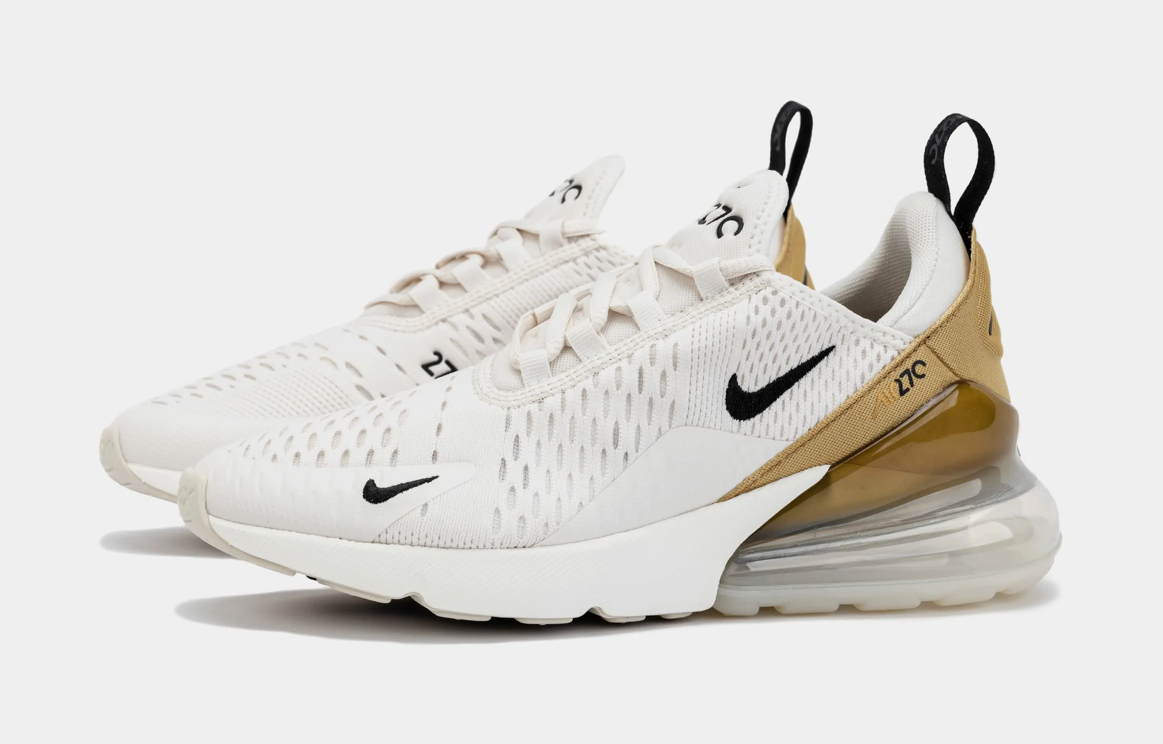 Air Max 270 Womens Running Shoes (Beige/Gold)