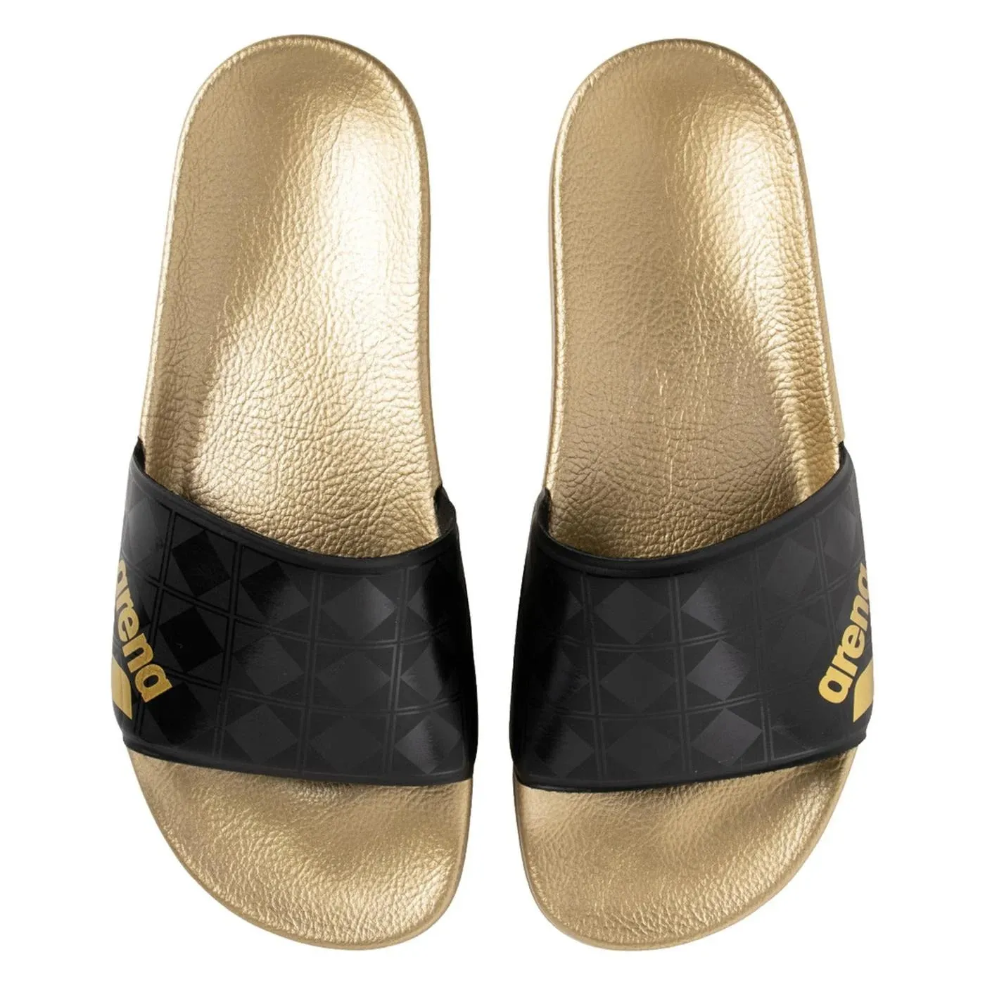 Arena 50. Year Unisex Black Training Slippers, black/gold