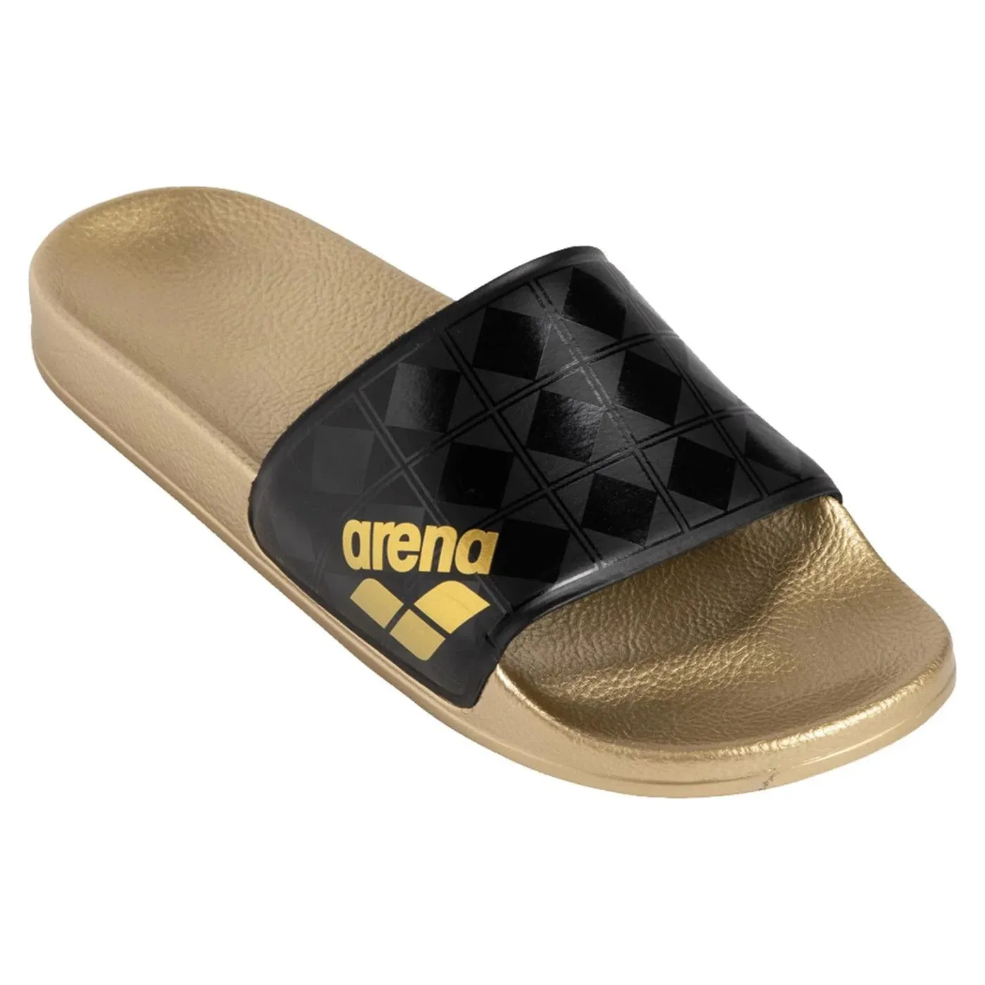 Arena 50. Year Unisex Black Training Slippers, black/gold