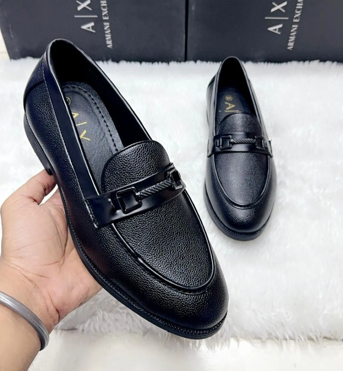 ARMANI Leather Loafers.