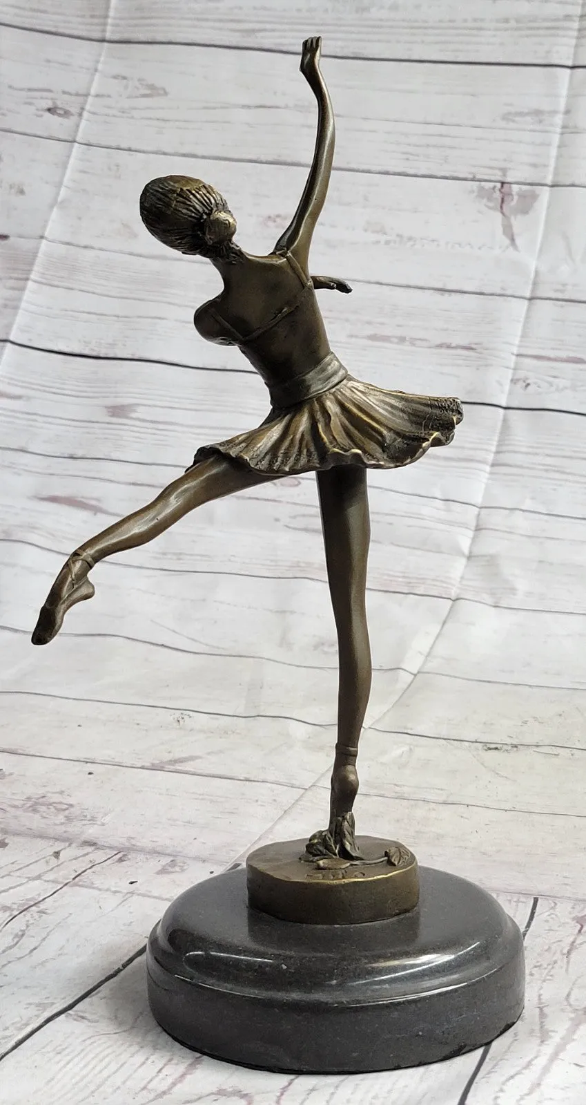 Art Deco Hot Cast Bronze Graceful Ballerina Ballet Statue Sculpture M. Lopez Gift