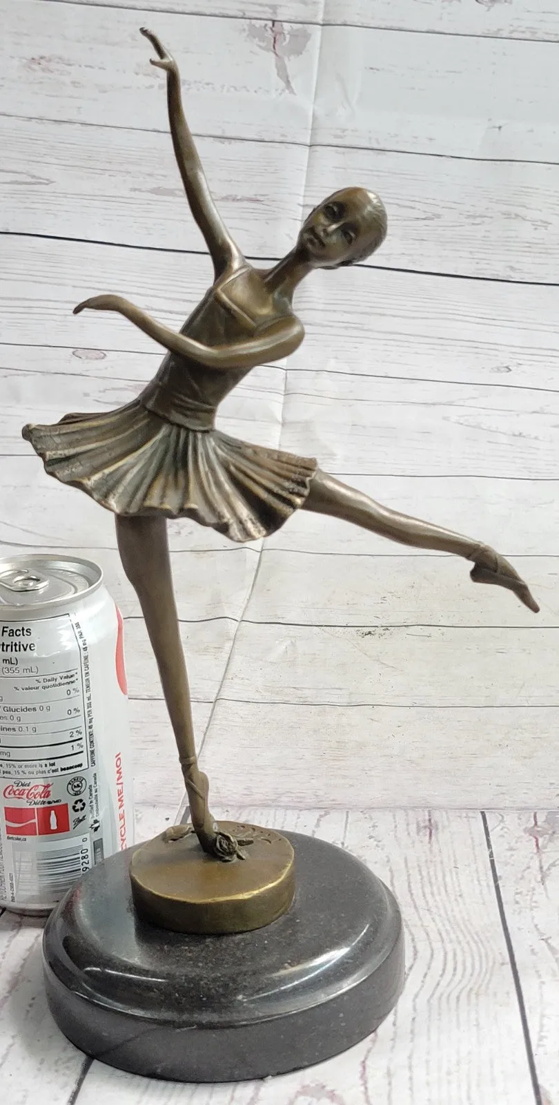 Art Deco Hot Cast Bronze Graceful Ballerina Ballet Statue Sculpture M. Lopez Gift