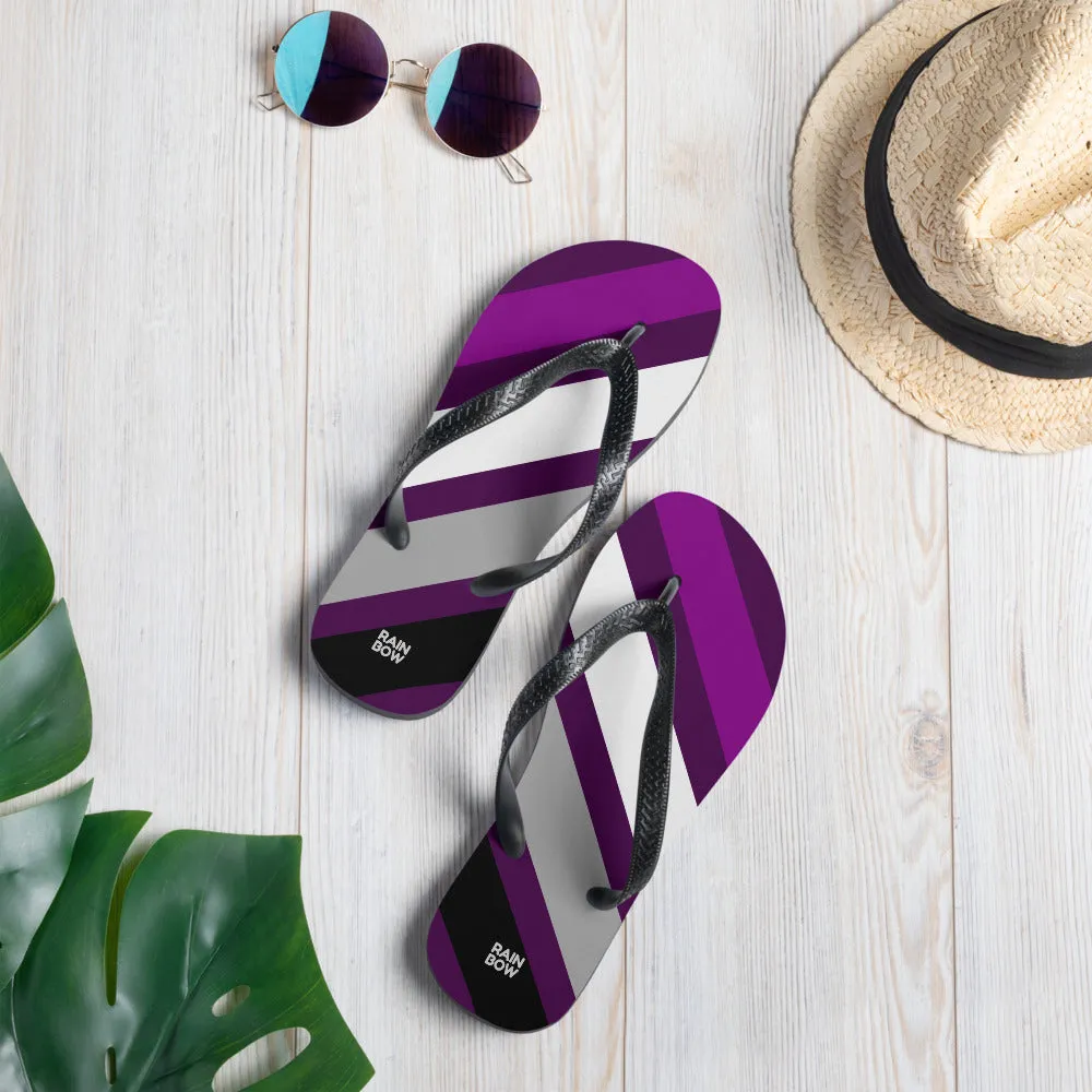 Asexual Diagonal Stripes Flip-Flops