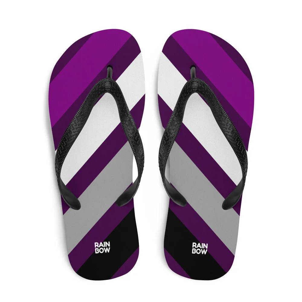 Asexual Diagonal Stripes Flip-Flops