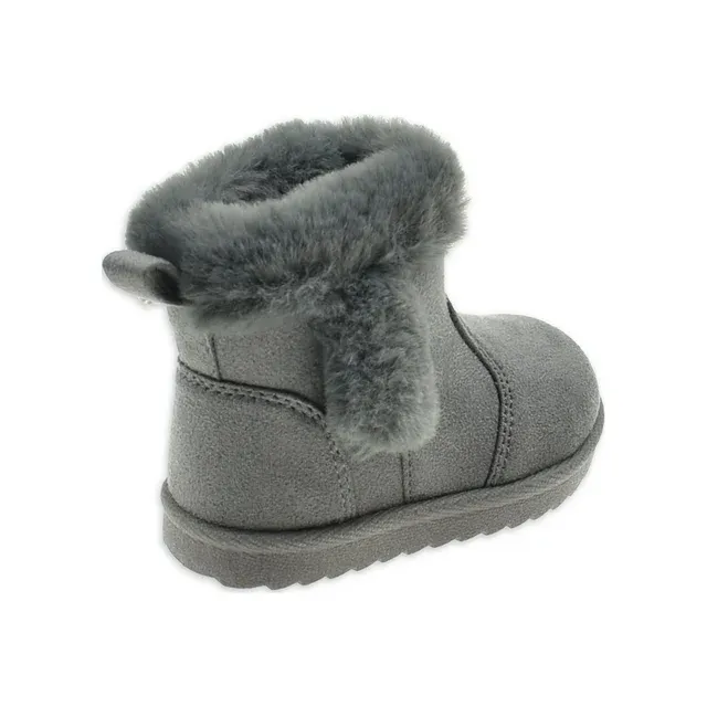 Baby Girl Faux Hook and Loop Closure Shearling Boot Sizes 2-6