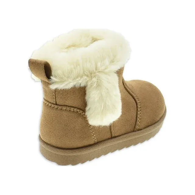 Baby Girl Faux Hook and Loop Closure Shearling Boot Sizes 2-6