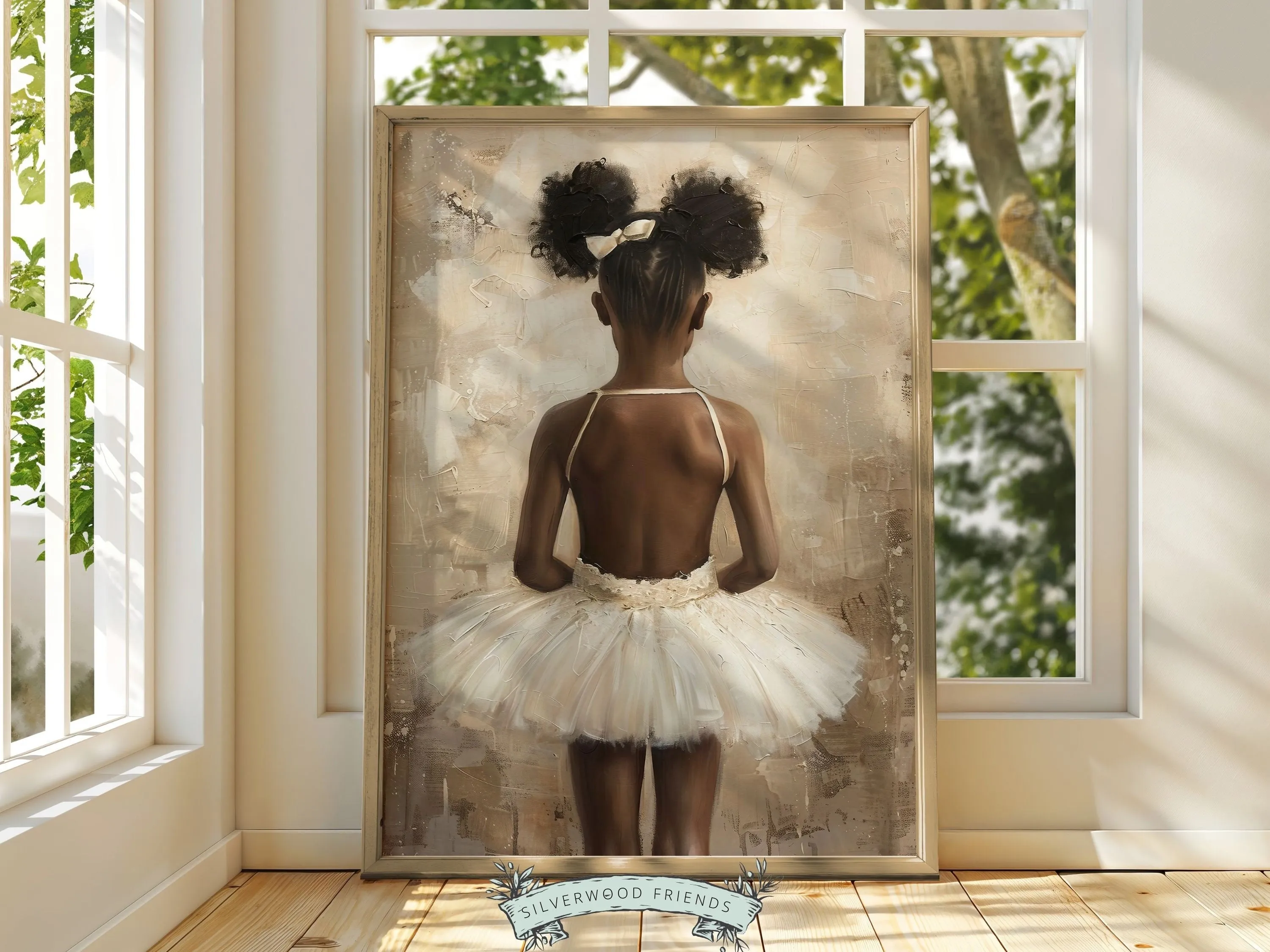 Black Ballerina Nursery Print - 001