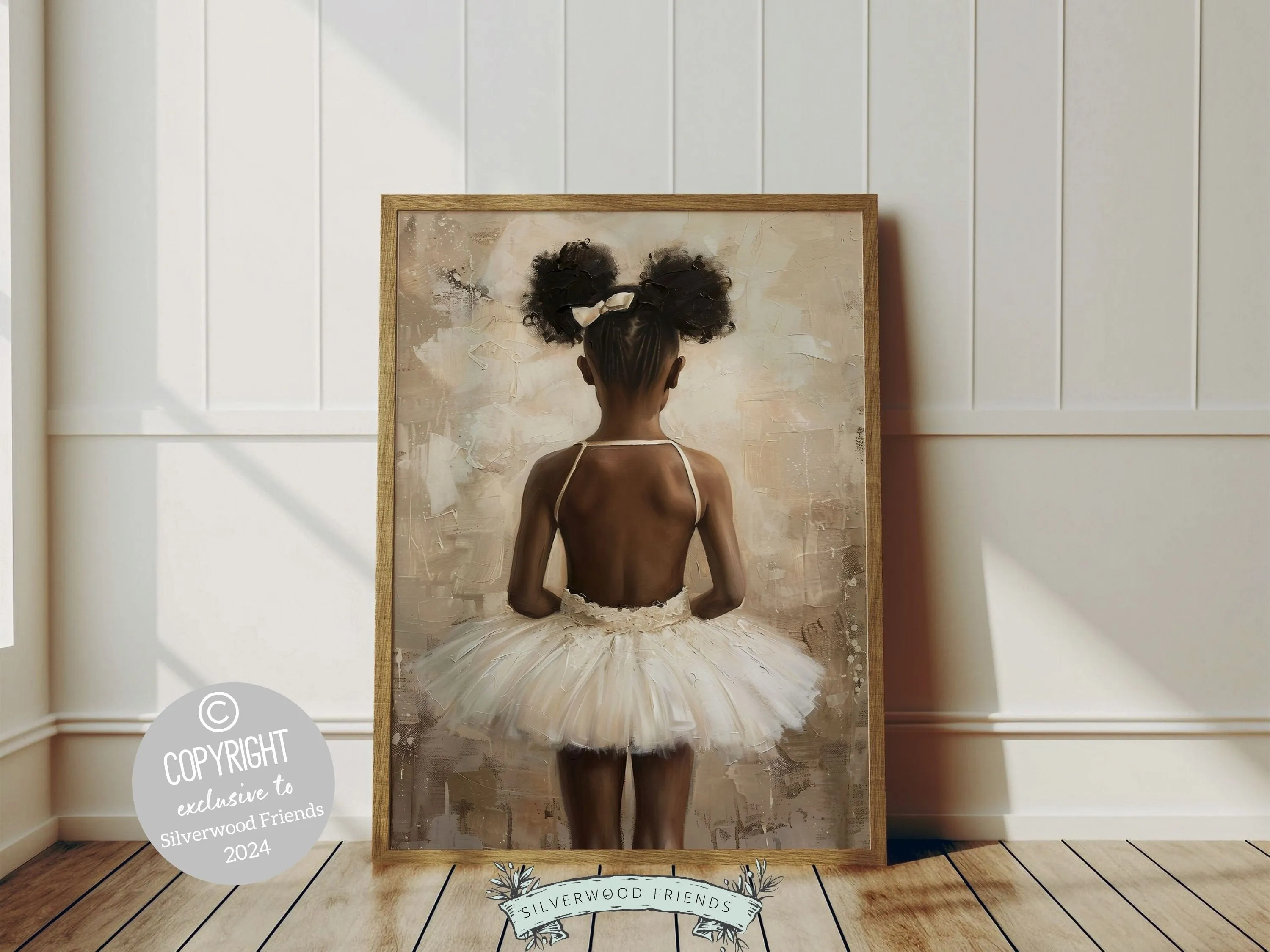 Black Ballerina Nursery Print - 001