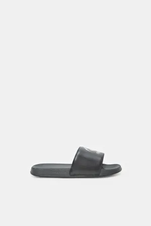 Boys Black Padded Slide