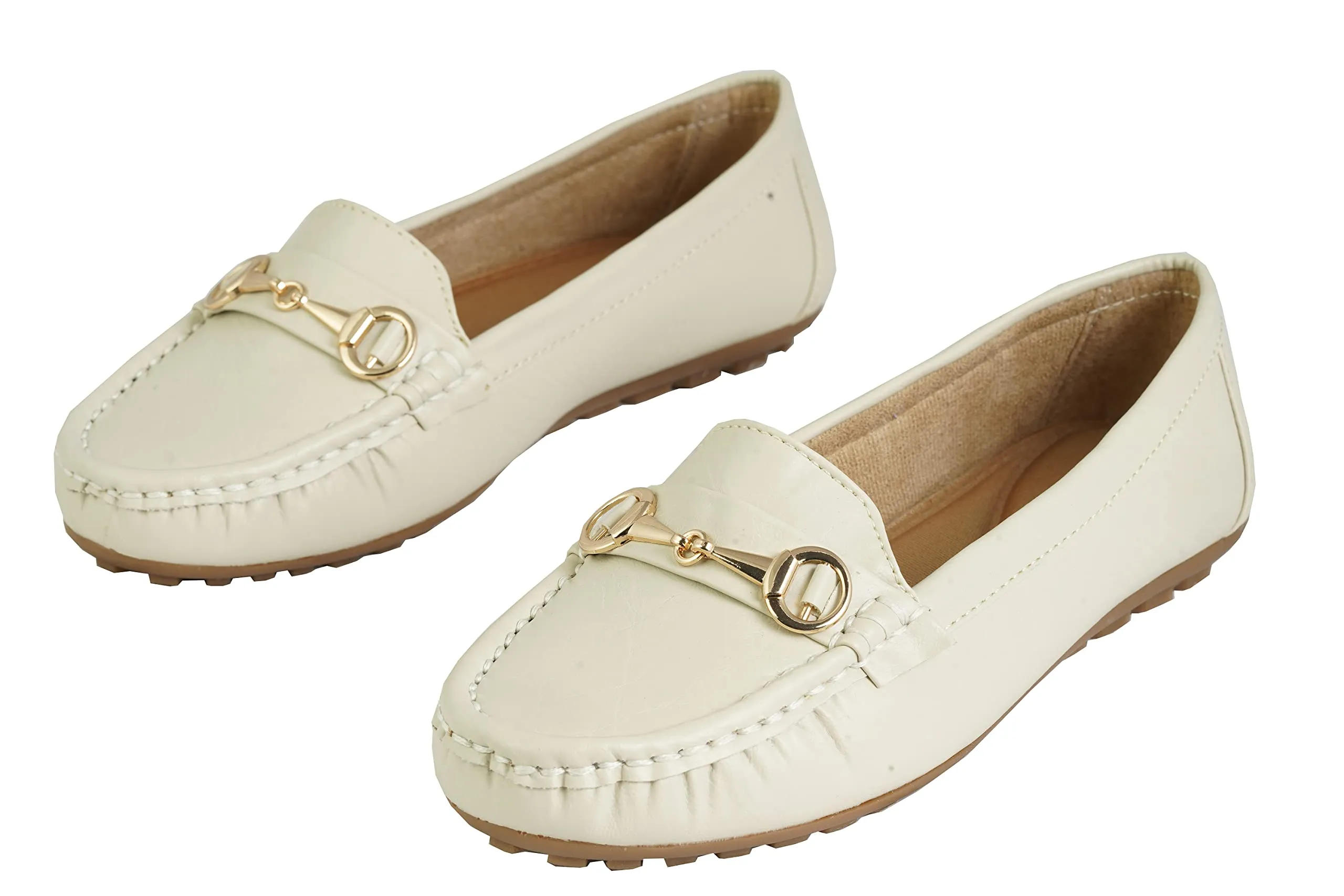 CatBird Women Cream Durable Anti Slip Loafer Shoes 5 UK