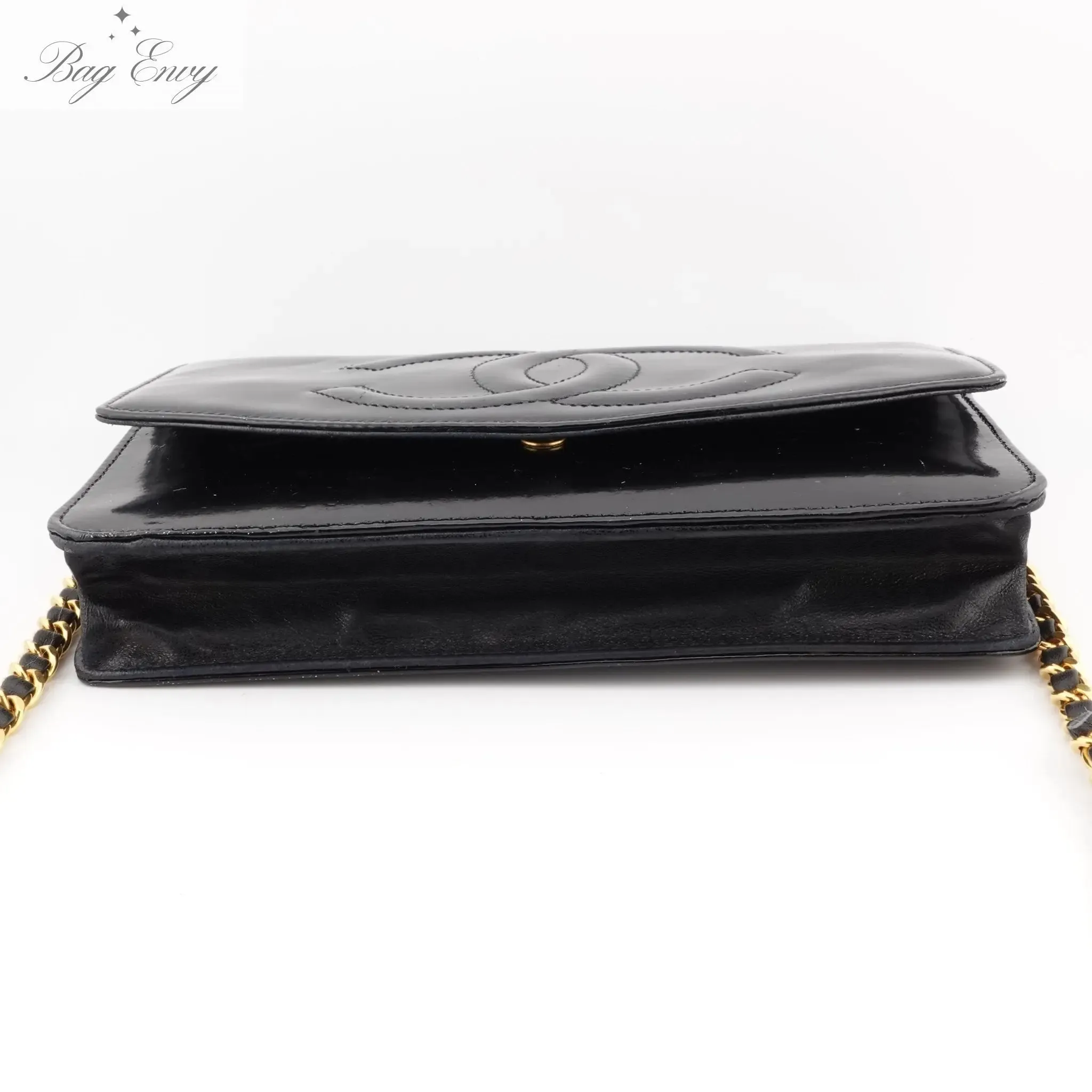 CHANEL Patent Leather Timeless Original Wallet on Chain