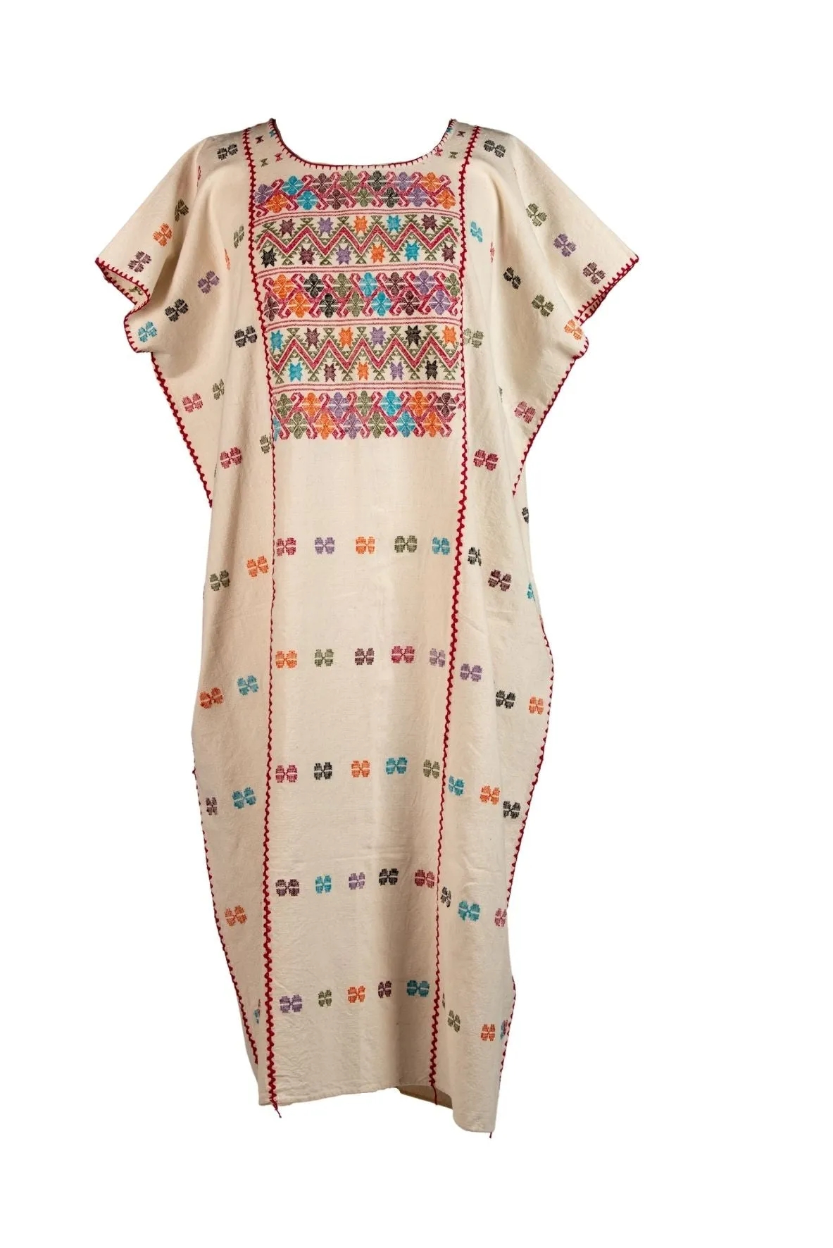 Embroidered Mexican Kaftan - Multicolor