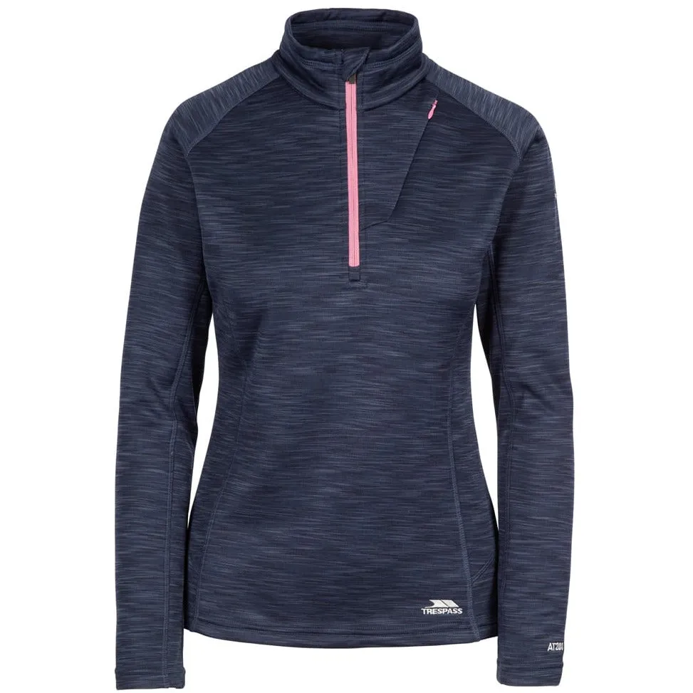 Fairford Women's Half Zip Fleece Top in Navy Marl