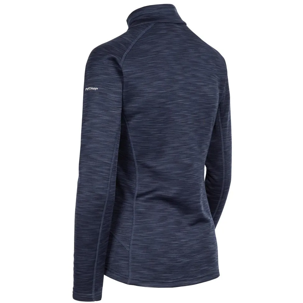 Fairford Women's Half Zip Fleece Top in Navy Marl