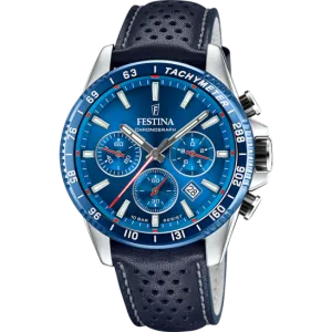 Festina Timeless Chronograph Leather Chronograph Mens Watch I Model F20561/3 Quartz Movement