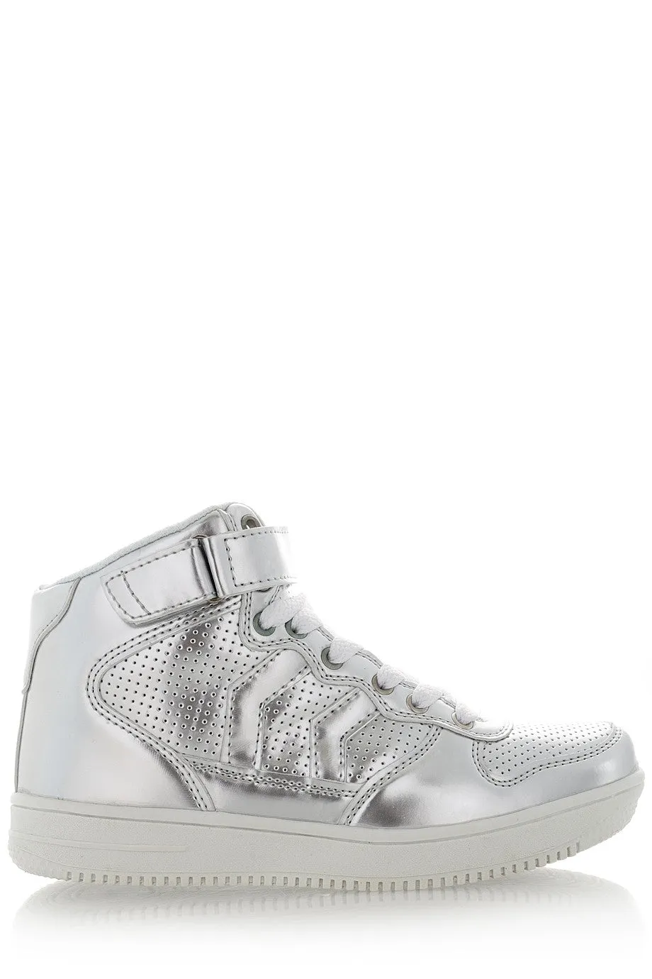 FREDDIE Silver Patent Sneakers