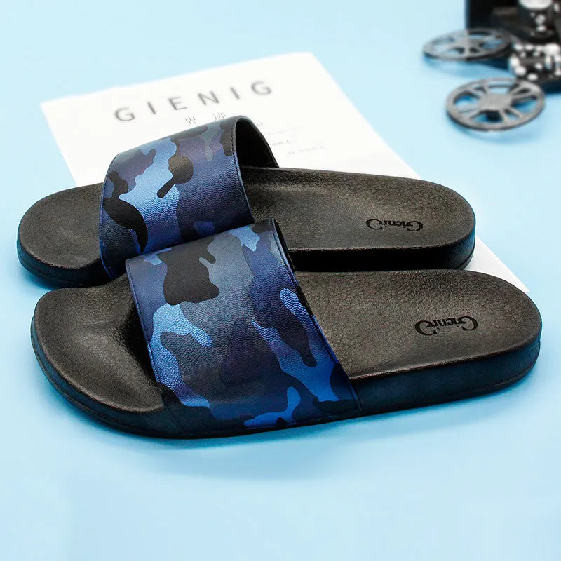 Gienig 2018 men's flip flops summer platform sandals camouflage personality men slippers