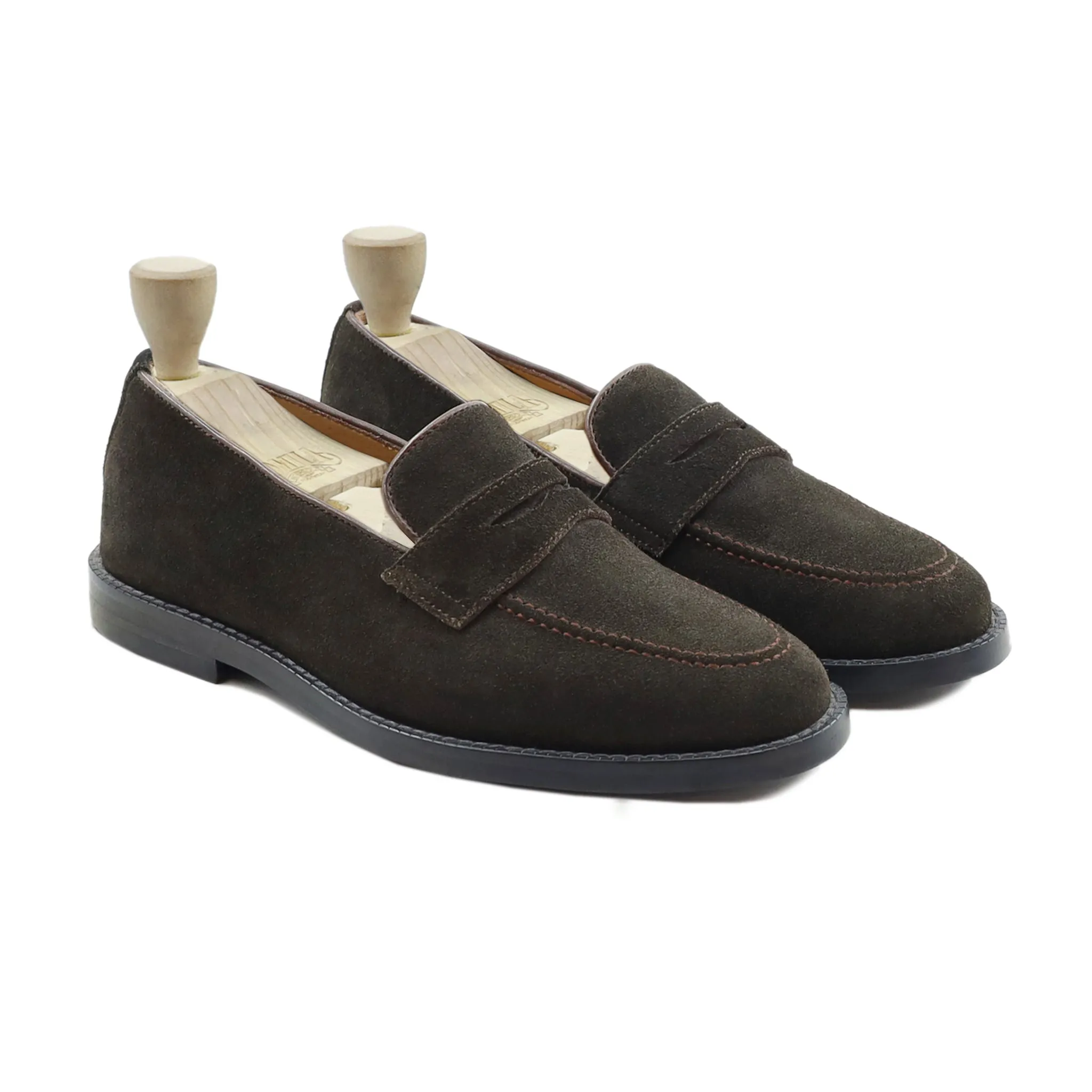 Gothenburg - Men's Dark Brown Kid Suede Loafer