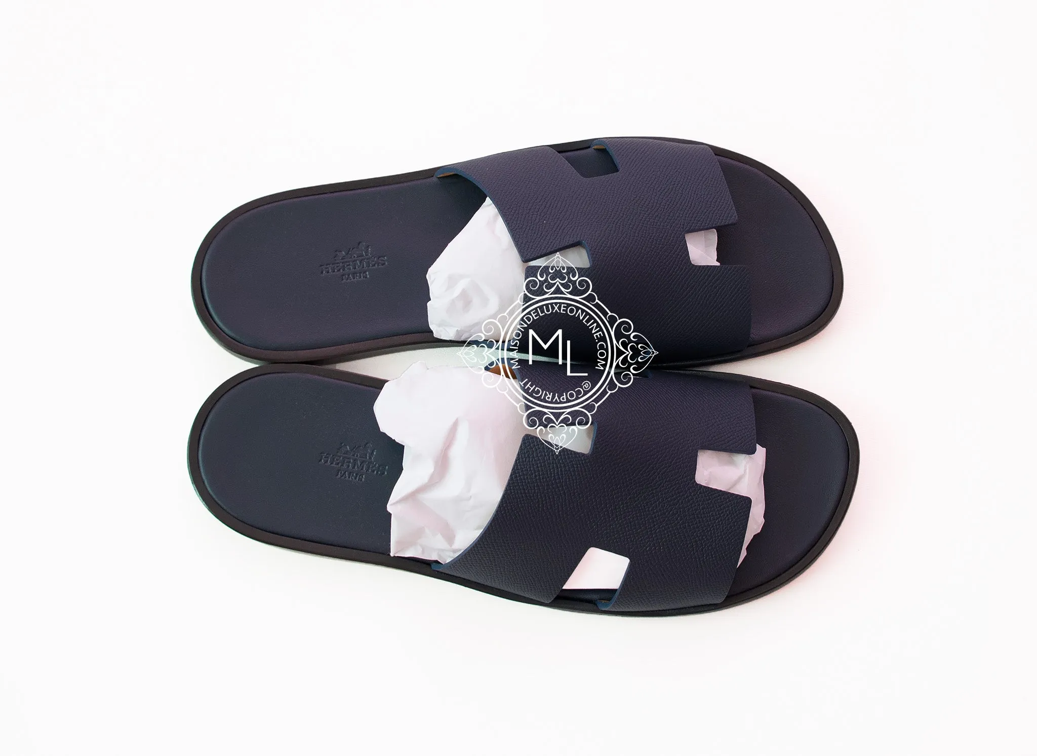 Hermes Men's Marine Blue Izmir Sandal 43.5 Shoes