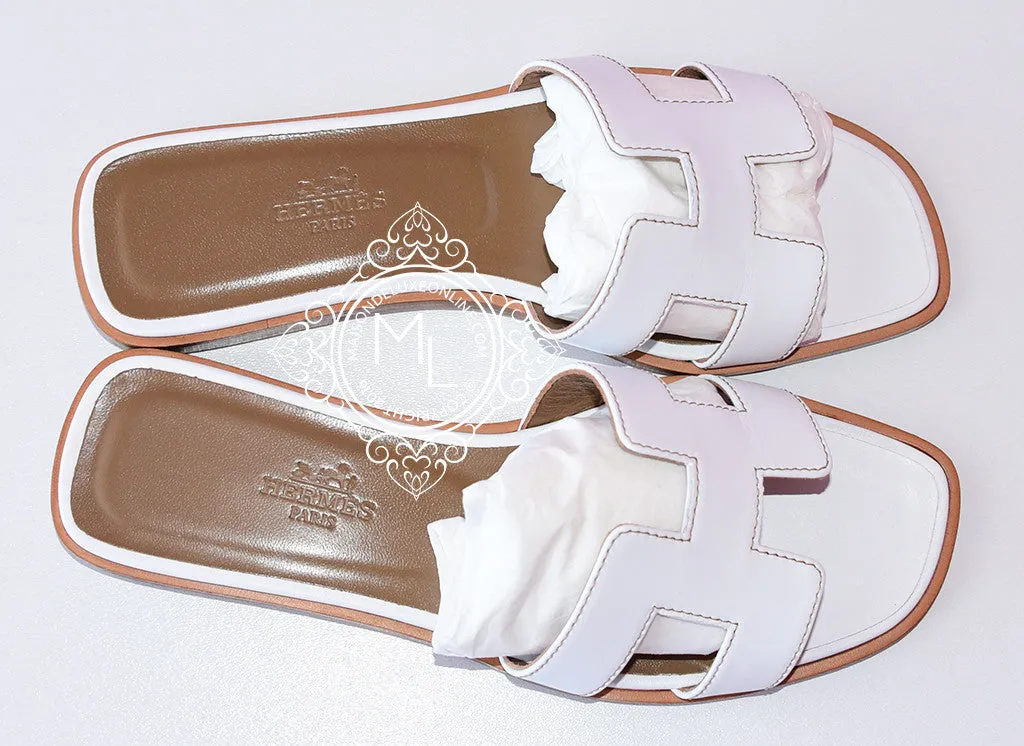 Hermes Womens White Oran Sandal Slipper 36 Shoes