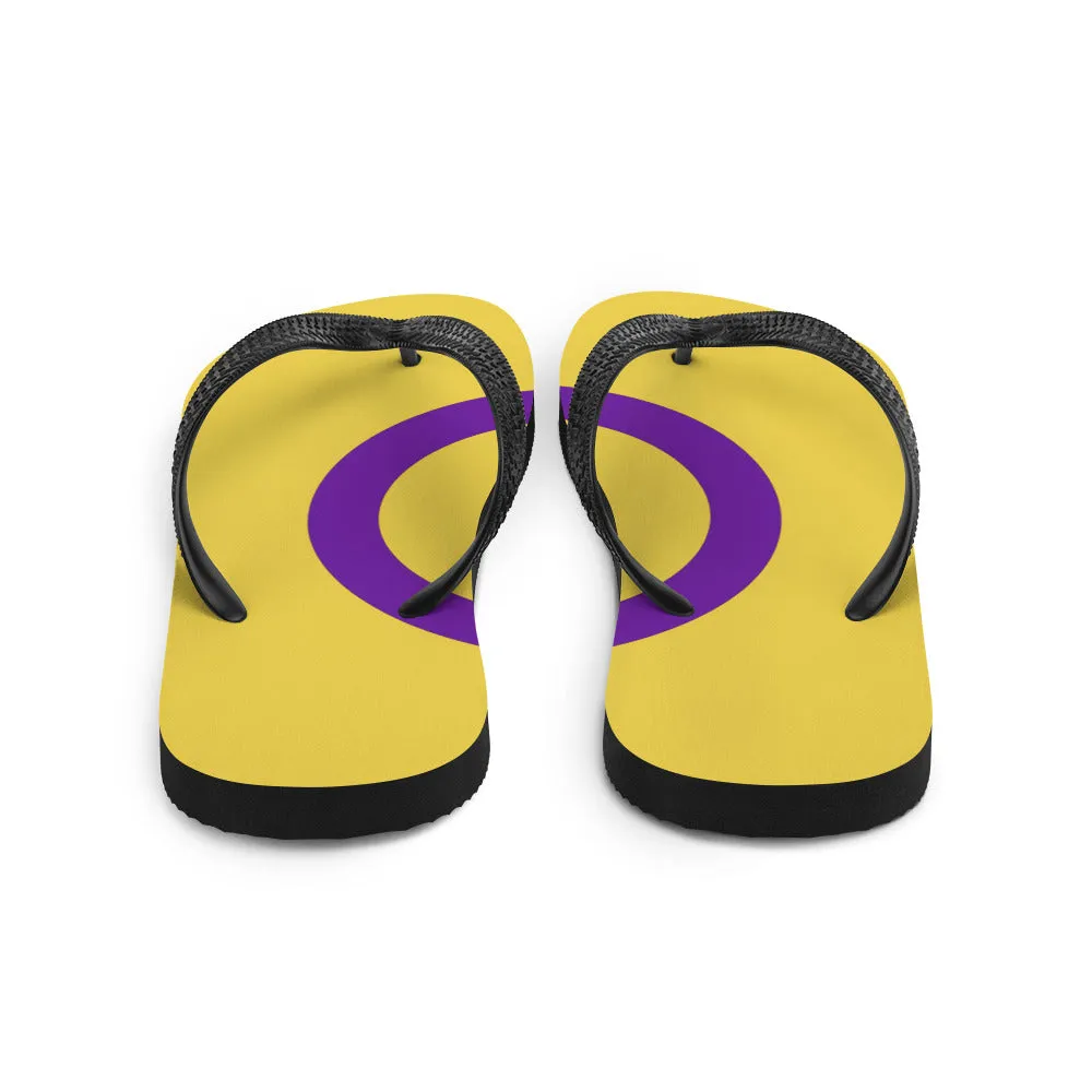 Intersex Pride Flag Flip-Flops