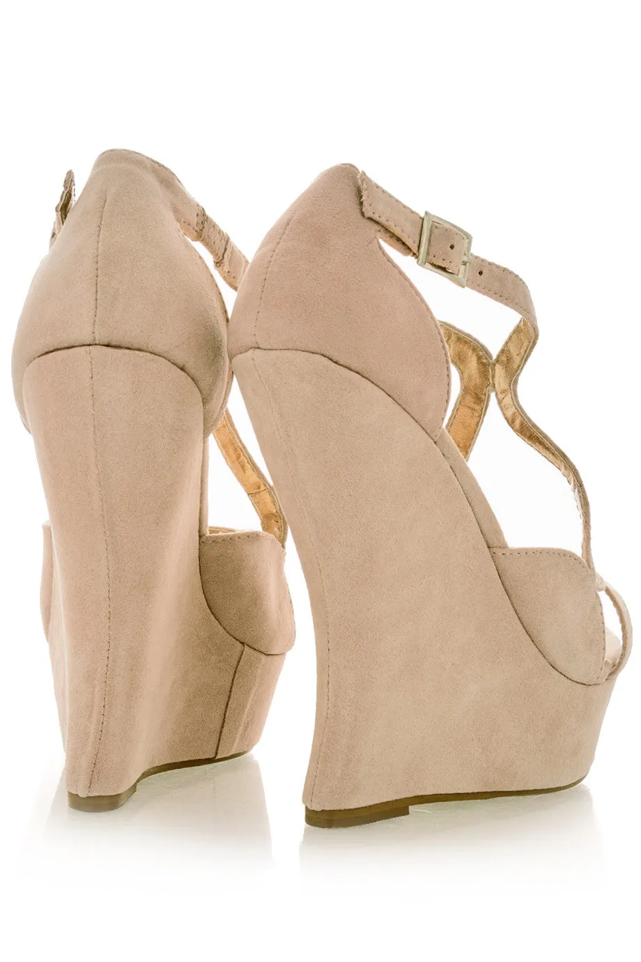 JESSIE Nude Strappy Wedges