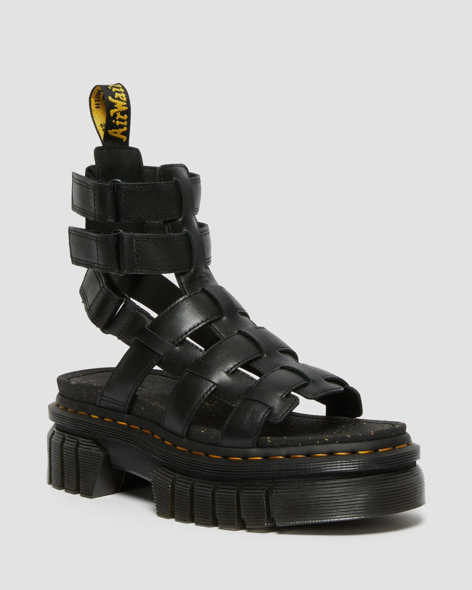 Leather platform gladiator sandals by Ricki Nappa Lux Dr. Martens