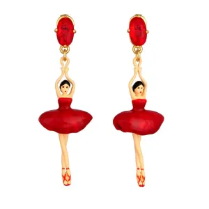 LES NÉRÉIDES Red Ballerina Stud Earrings