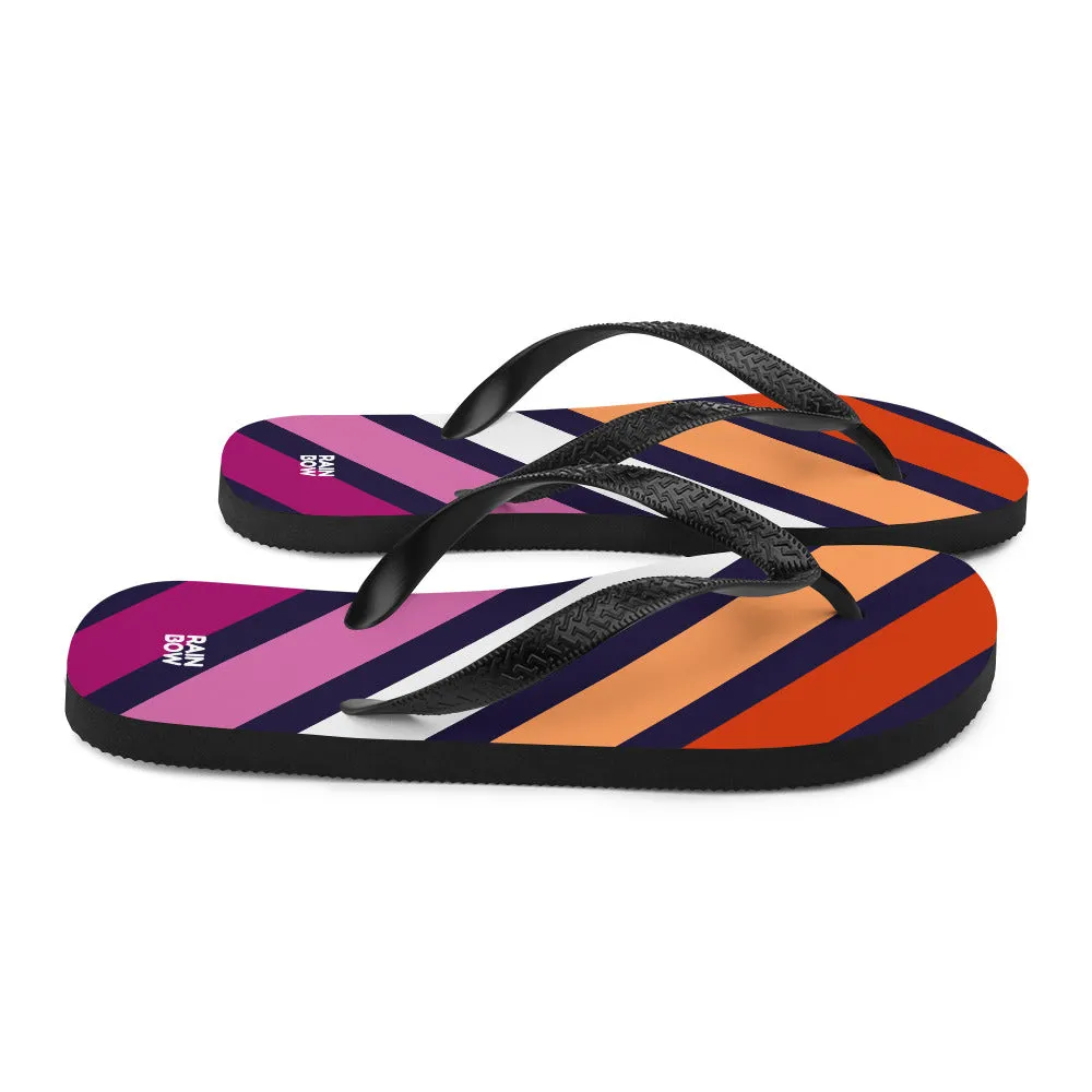 Lesbian Diagonal Stripes Flip-Flops