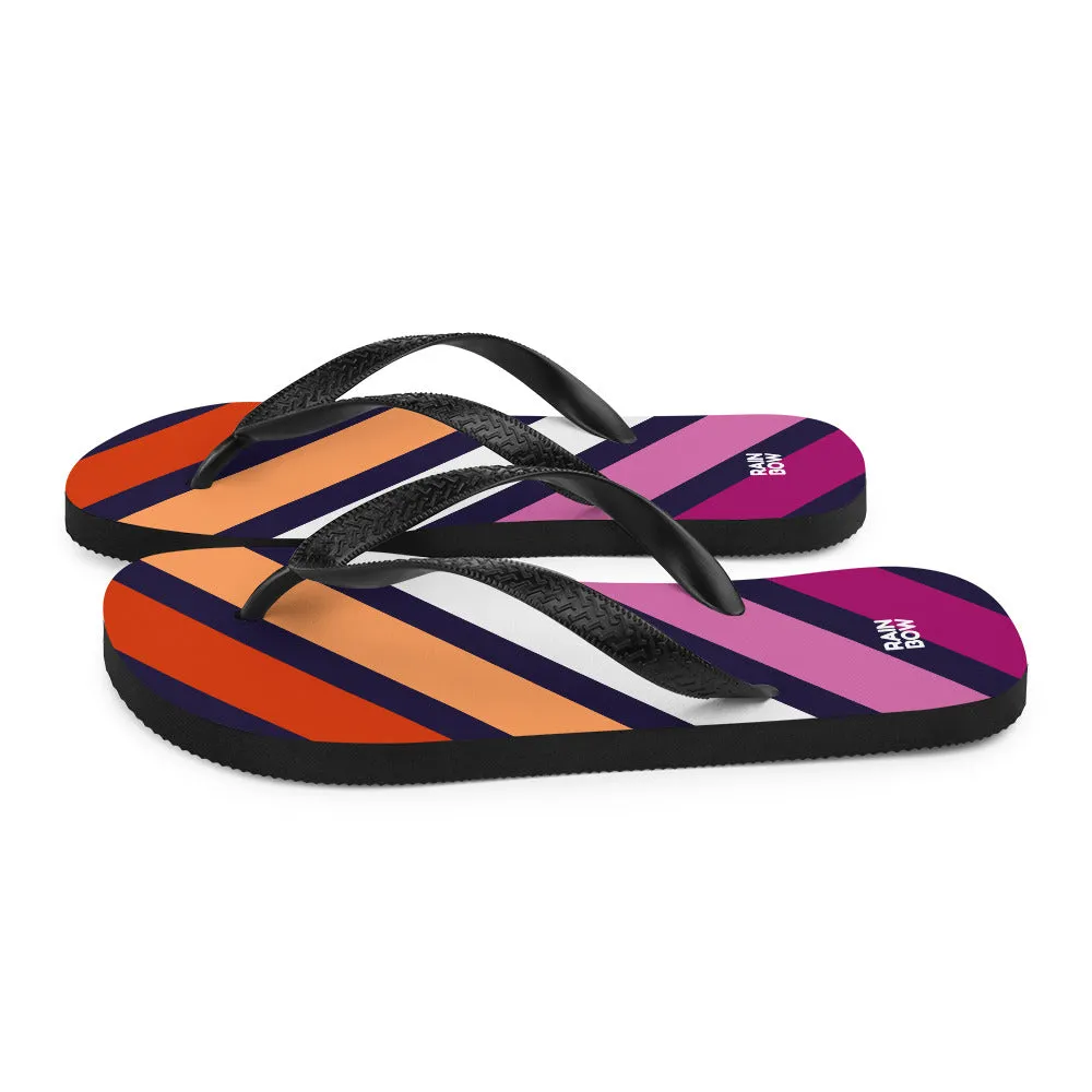 Lesbian Diagonal Stripes Flip-Flops