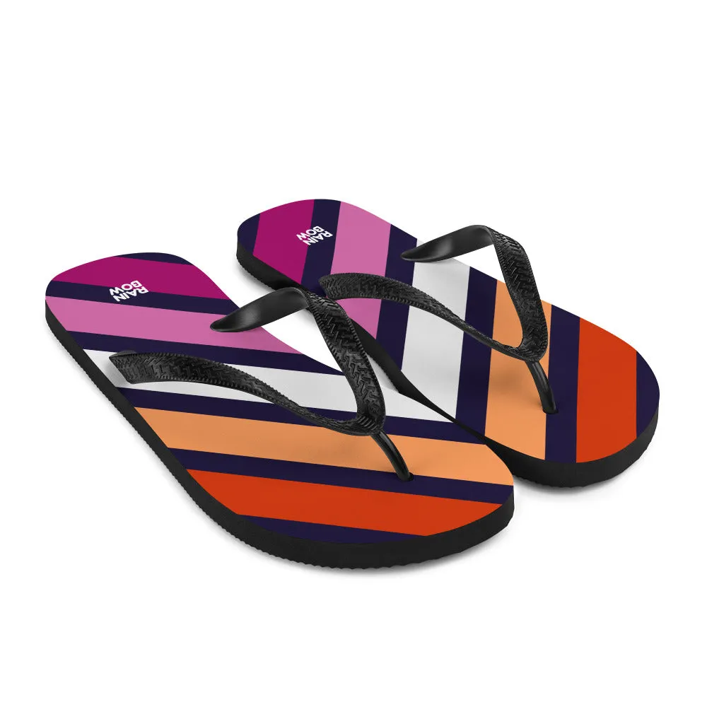 Lesbian Diagonal Stripes Flip-Flops