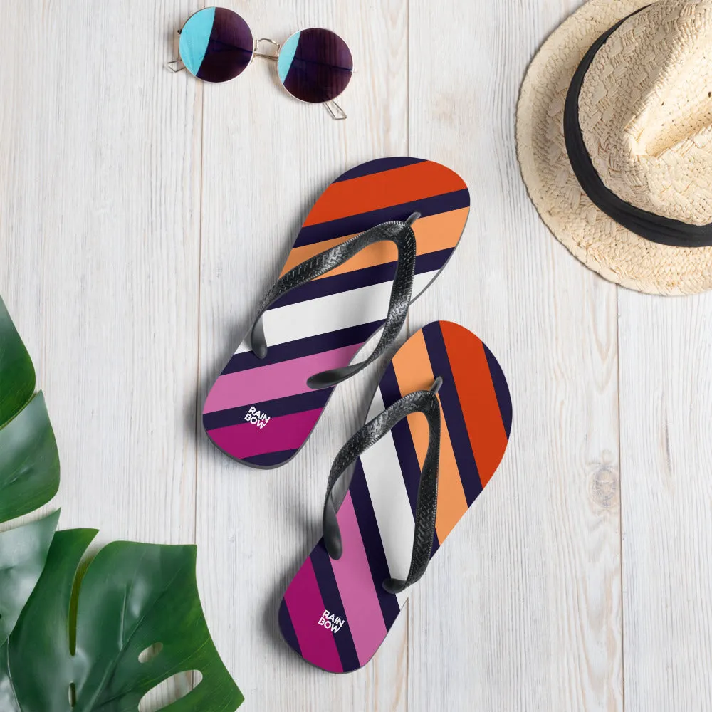 Lesbian Diagonal Stripes Flip-Flops