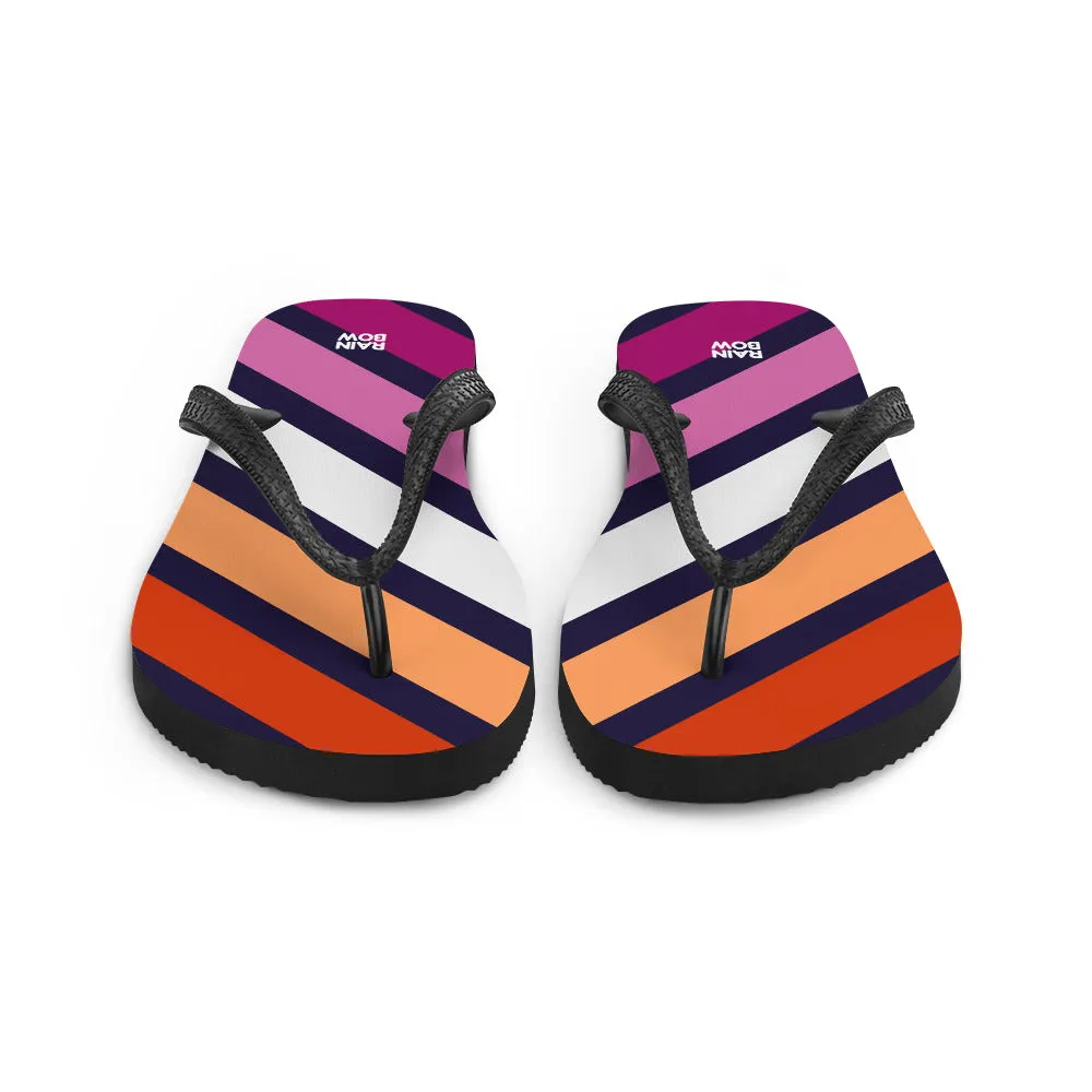 Lesbian Diagonal Stripes Flip-Flops