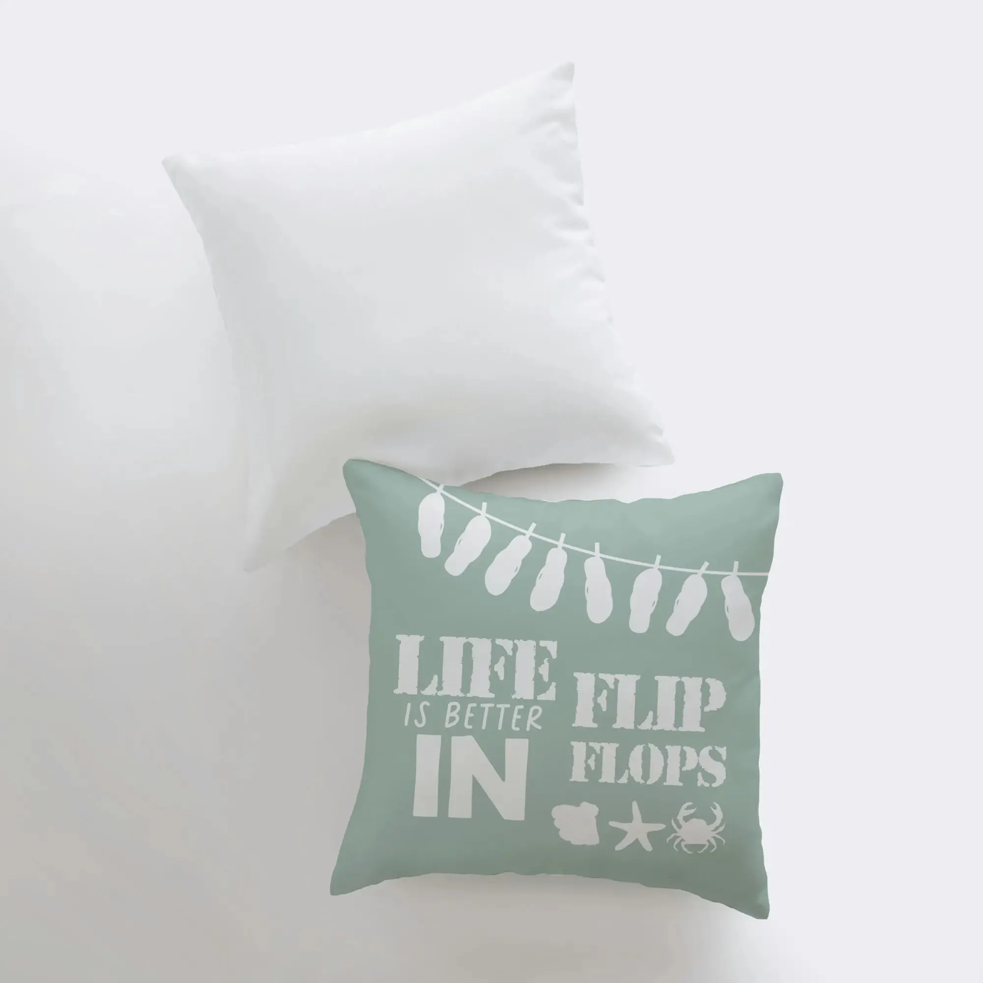 Life is Better in Flip Flops | Pillow Cover | Throw Pillow | Home Decor | Modern Decor | Ocean | Beach | Beach Decor | Gift for her | Sea