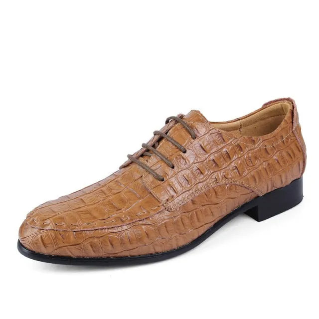 LuxePoint Exotic Lace-Up Derby Shoes