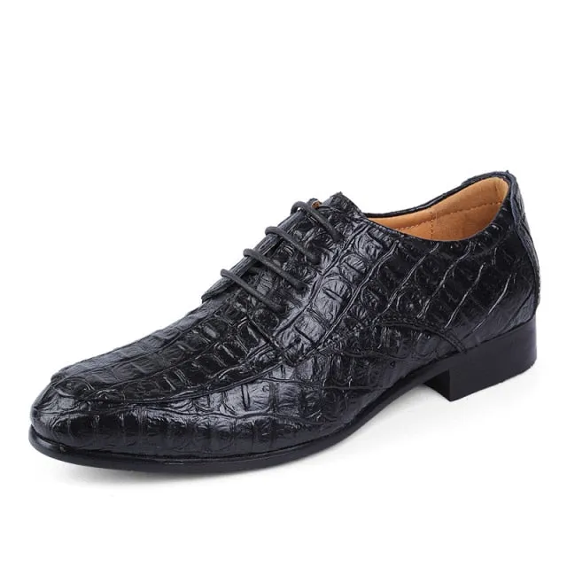 LuxePoint Exotic Lace-Up Derby Shoes