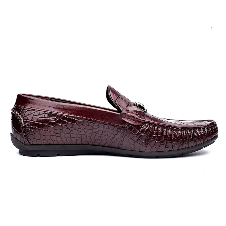 Luxury CrocLeather Alligator Pattern Oxford Loafers