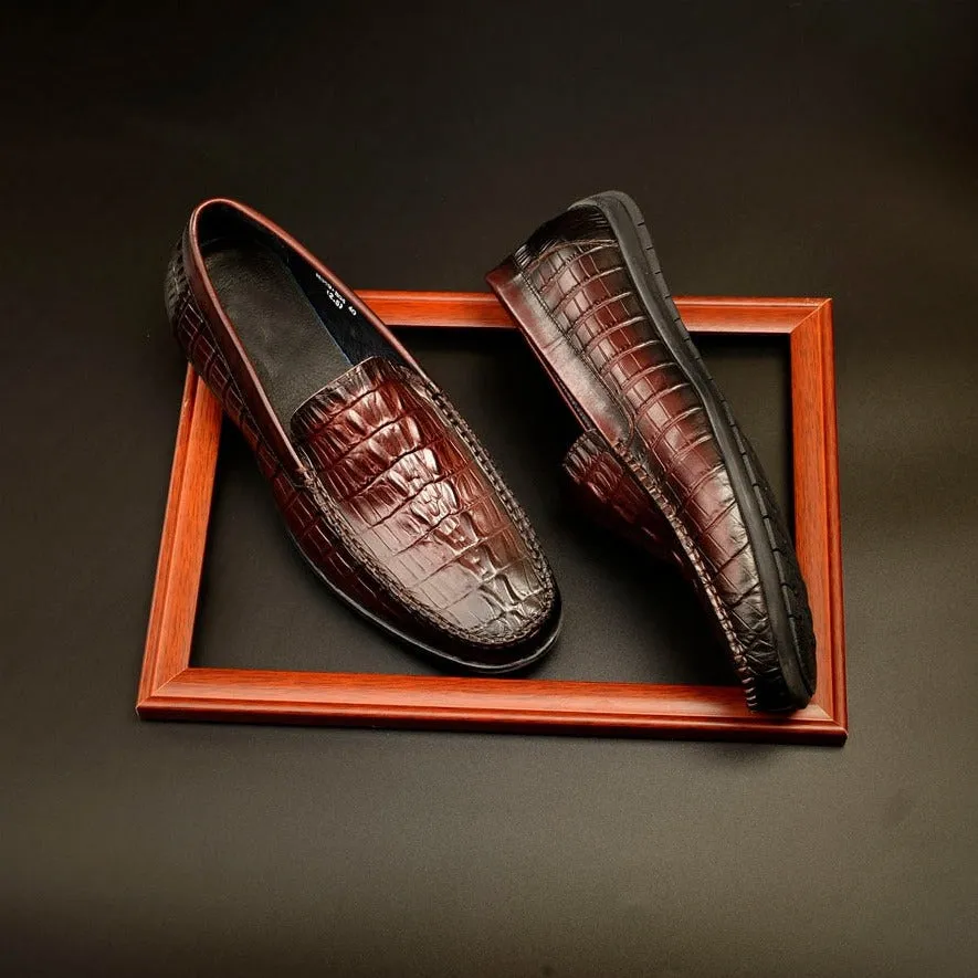 Luxury CrocLeather Daily Business Slip On Loafers