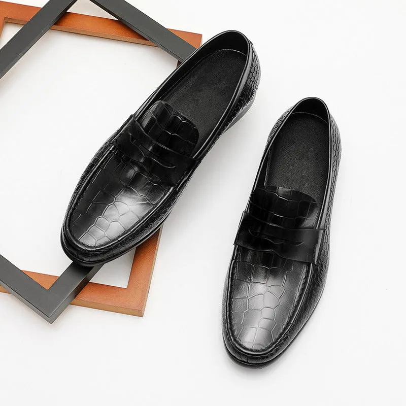 Luxury CrocTex Slip On Brogues Loafers