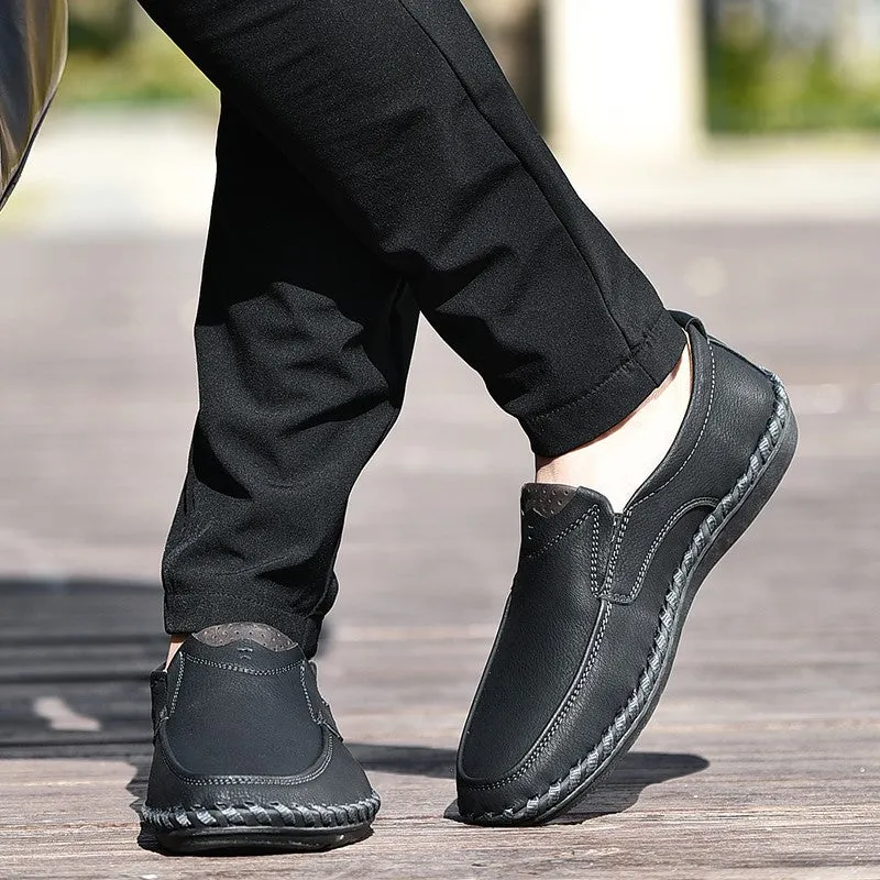 Man's vintage fashion joker leather leisure flat loafers