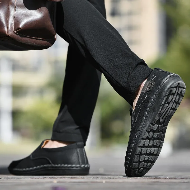 Man's vintage fashion joker leather leisure flat loafers