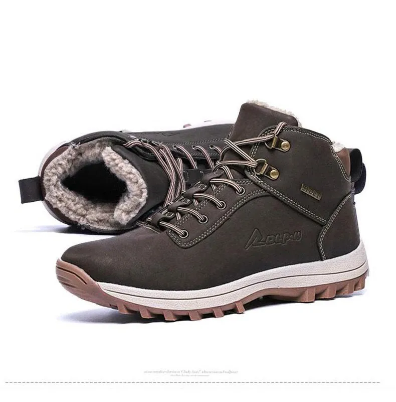 Men's Fashion Winter Snow Boots Male Casual Shoes Adult Quality Rubber High Top Shoes - MSWRB50422