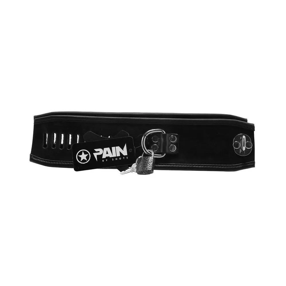 Ouch! Pain - Saddle Leather Asylum Ankle-cuff With Padlock