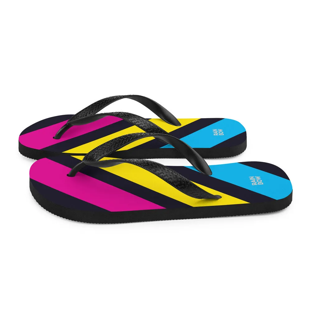 Pansexual Diagonal Stripes Flip-Flops