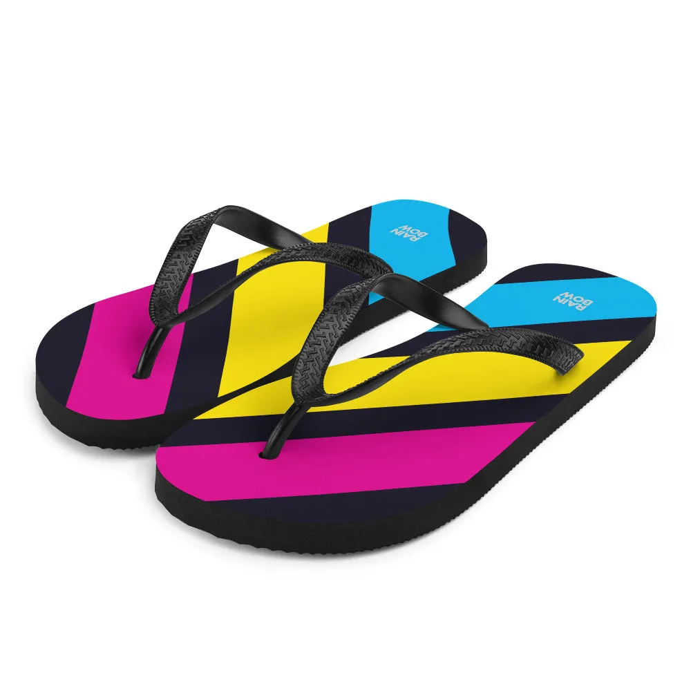 Pansexual Diagonal Stripes Flip-Flops