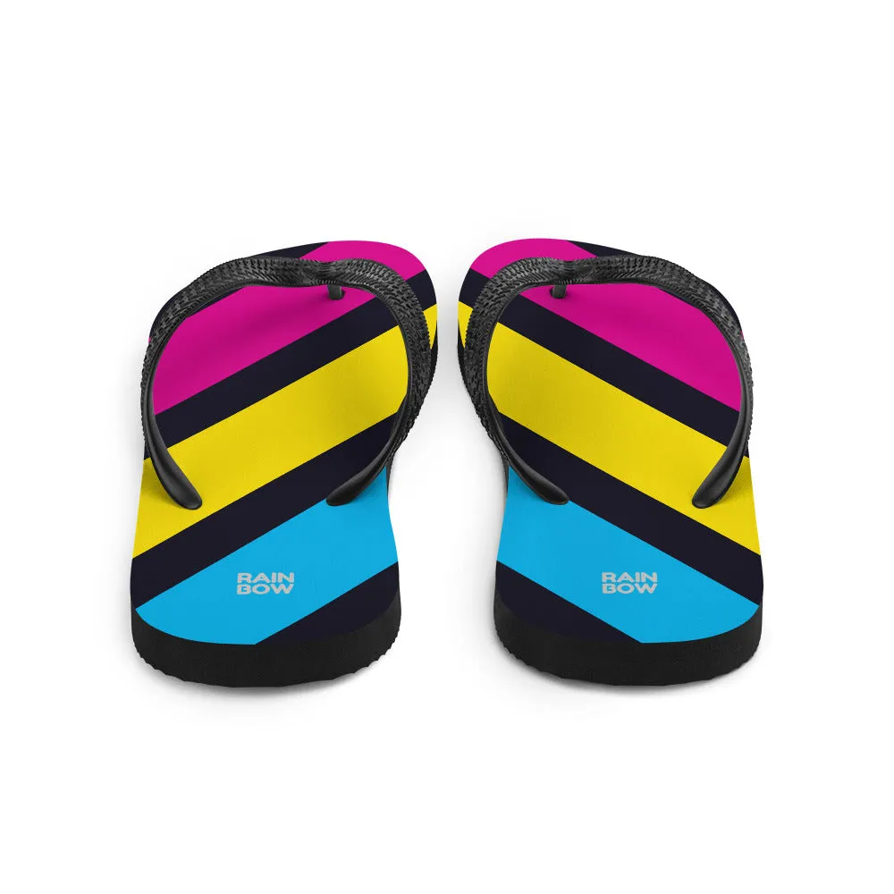 Pansexual Diagonal Stripes Flip-Flops