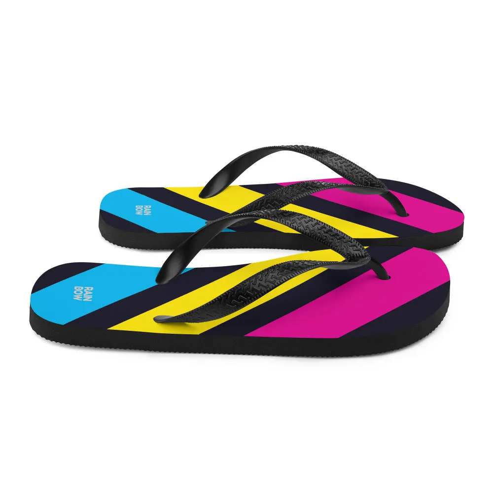 Pansexual Diagonal Stripes Flip-Flops